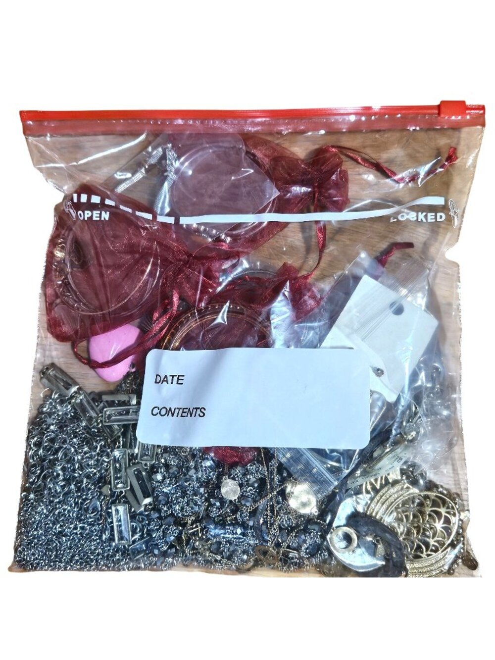 2lb lot of assorted fashion metal jewelry lot bracelets, necklaces, earring ect